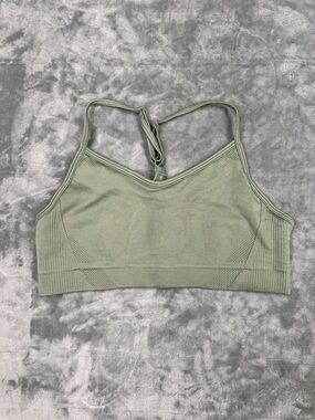 AYBL Olive Green Removable Pads Adjustable Straps Sports Bra